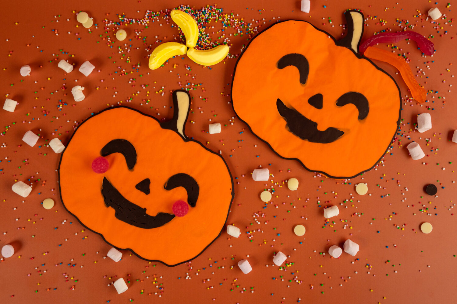 Giant pumpkin decorating at the chocolateries